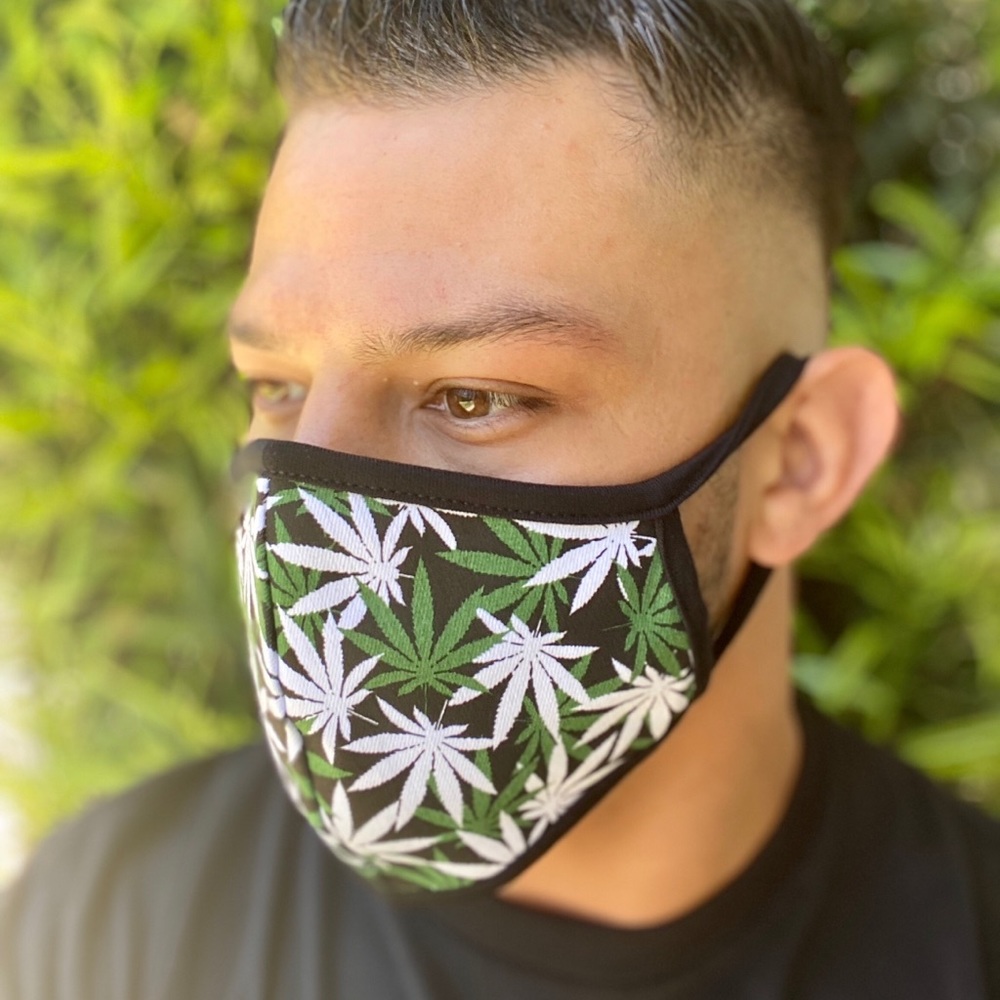 2 pack Cannabis Handmade Face Fabric Mask